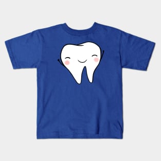 Happy Tooth (blue) Kids T-Shirt